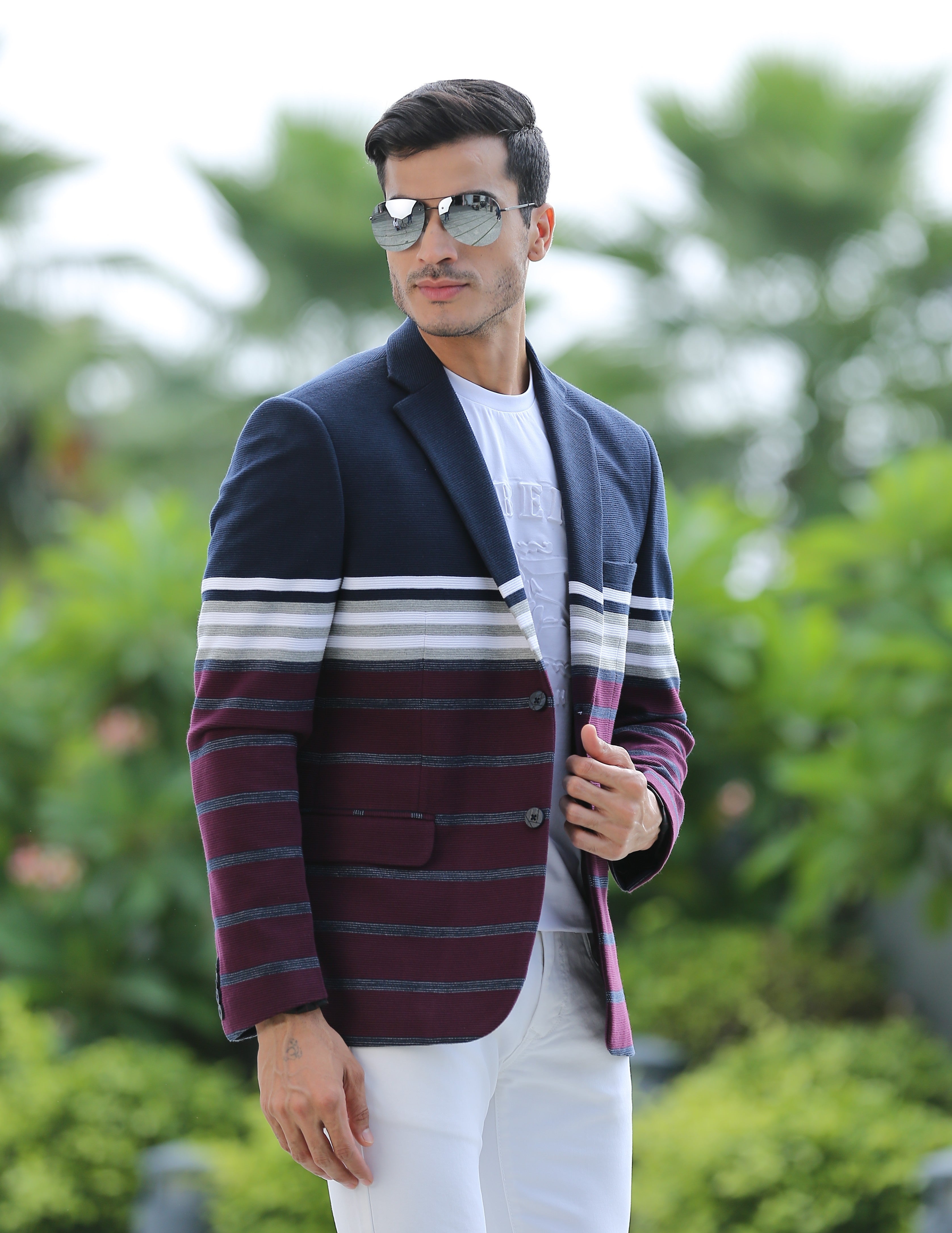 Wine Knitted Blazer