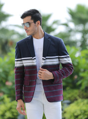 Wine Knitted Blazer
