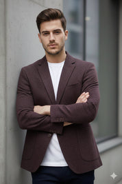 Wine Tweed Blazer