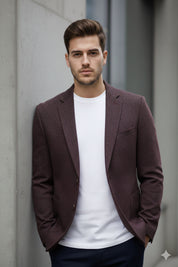 Wine Tweed Blazer