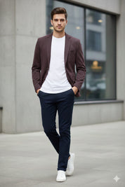 Wine Tweed Blazer