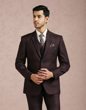 Timeless Fashion
Trendy Wine Broad Checked 5-Piece Suit