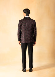 Wine double breasted shawl collar tuxedo