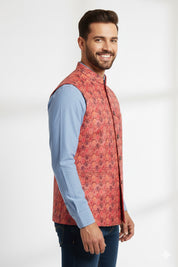 Wine printed velvet Jacket