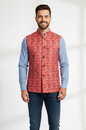 Wine printed velvet Jacket