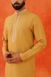 Perfect for Festive Occasions
Elegant Yellow Kurta with Intricate Collar Embroidery