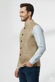 Yellow printed velvet Jacket