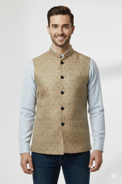 Yellow printed velvet Jacket