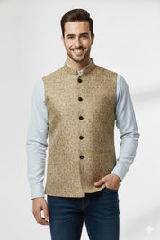 Yellow printed velvet Jacket