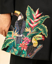 black angrakha indowestern with embroidery