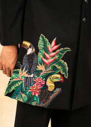 black angrakha indowestern with embroidery