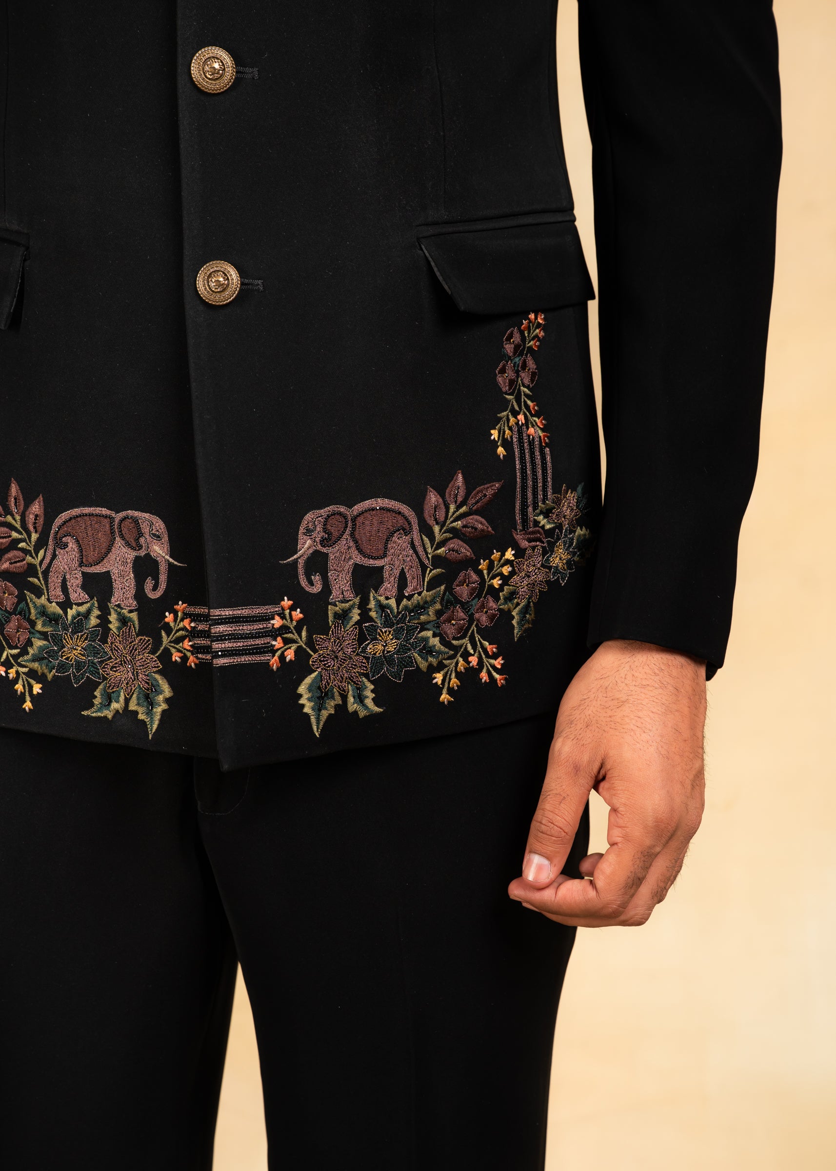 black designer bandhgala