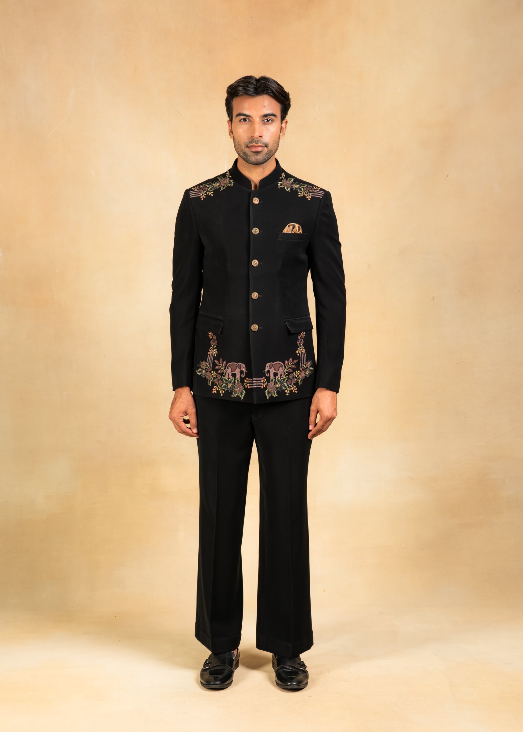 black designer bandhgala