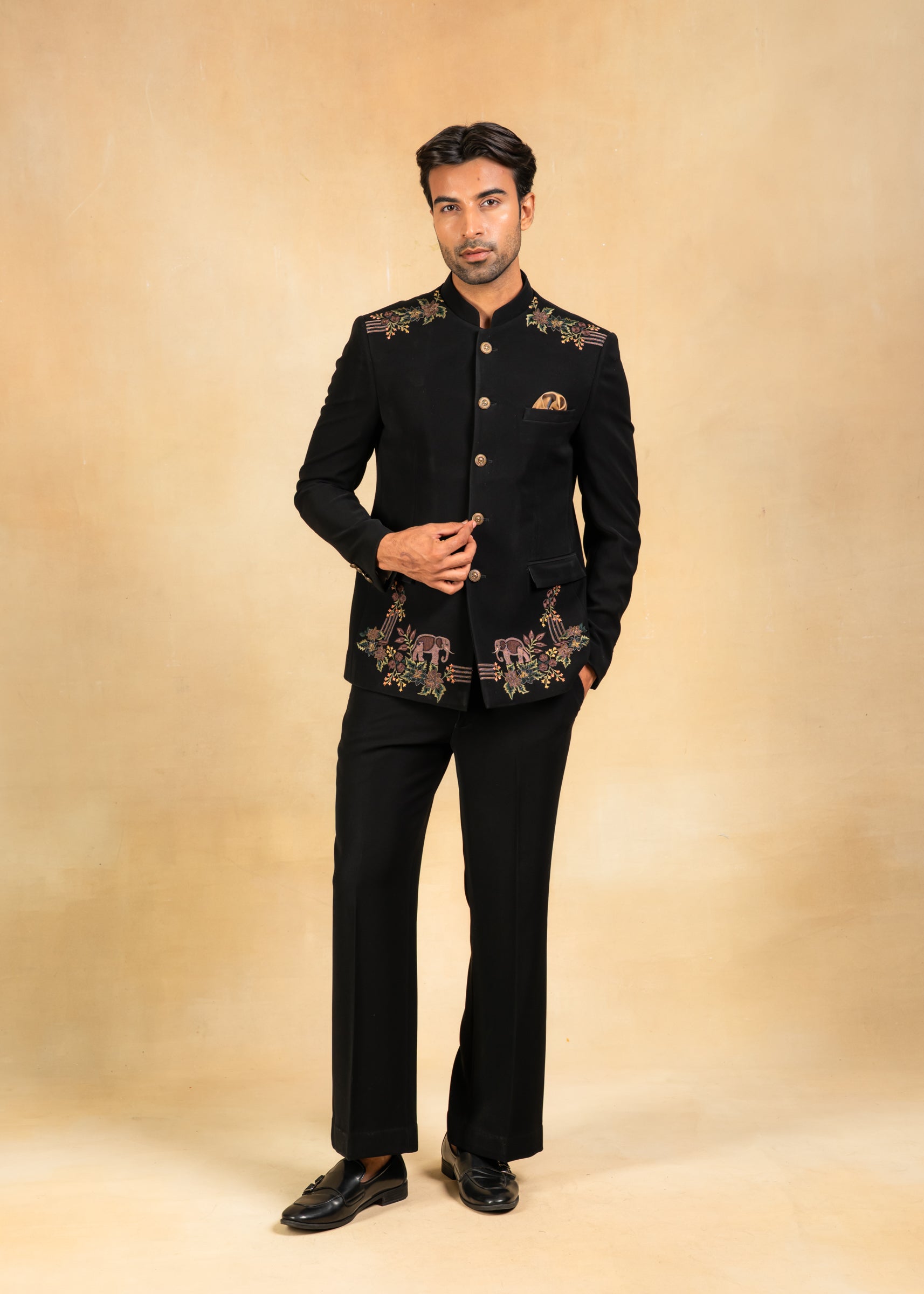 black designer bandhgala