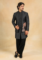 black designer open indowestern