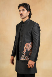 black designer open indowestern