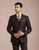 Wine Broad Checked Notch Collar 5 Piece Suit