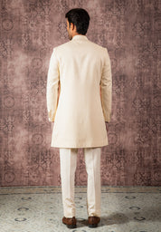 classic cream Herringbone indowestern