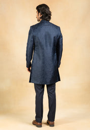 classic navy blue indowestern