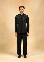 designer bandhgala with crystal and thread work