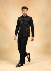 designer bandhgala with crystal and thread work