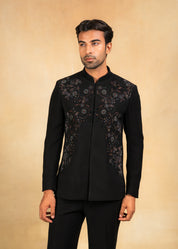 designer bandhgala with crystal and thread work
