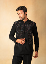 designer bandhgala with crystal and thread work
