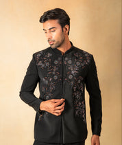 designer bandhgala with crystal and thread work