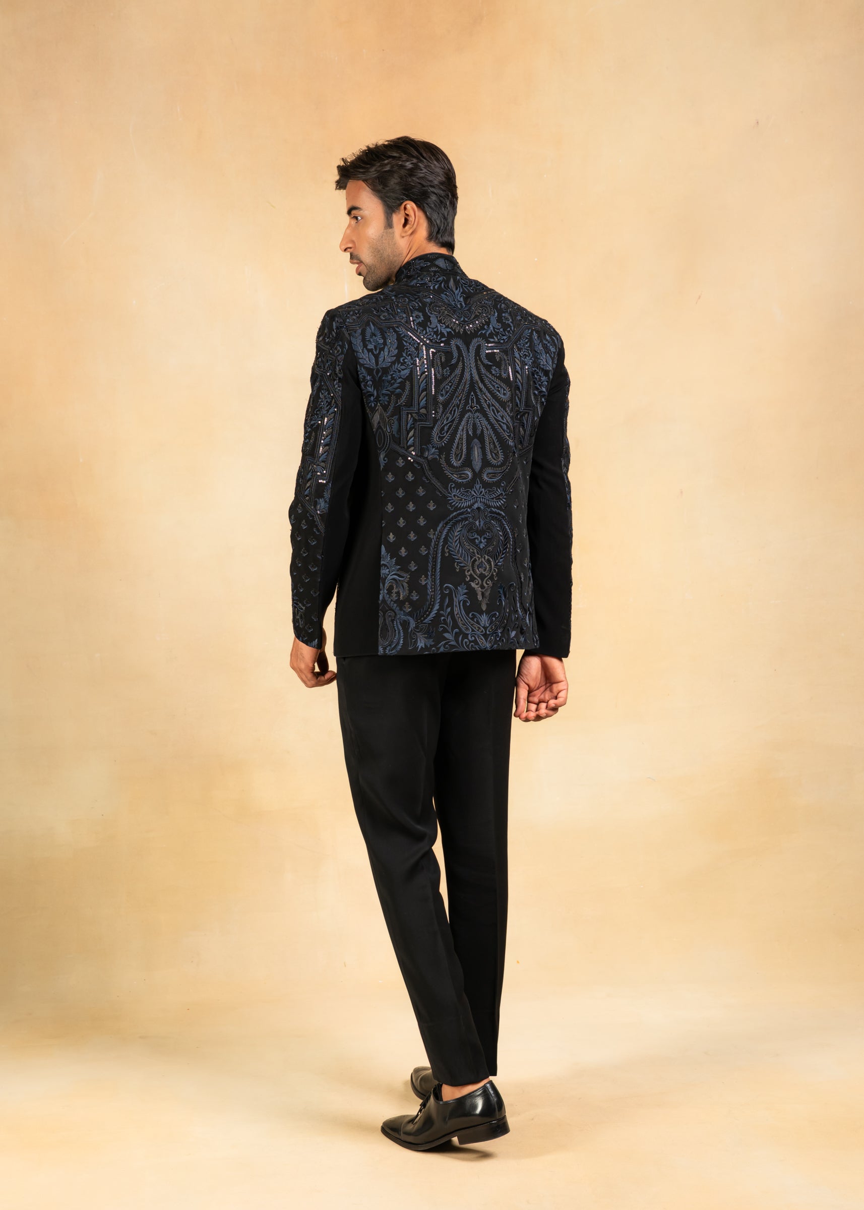 designer dual tone bandhgala with hand embroidery