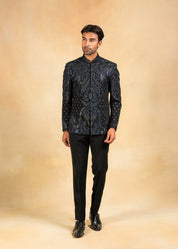 designer dual tone bandhgala with hand embroidery