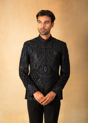 designer dual tone bandhgala with hand embroidery