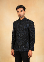 designer dual tone bandhgala with hand embroidery