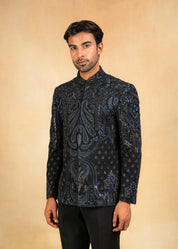 designer dual tone bandhgala with hand embroidery