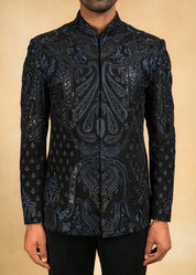designer dual tone bandhgala with hand embroidery