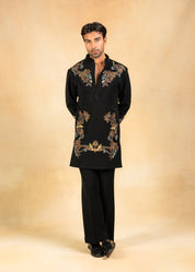 embroidered kurta set with wide trousers