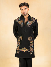 embroidered kurta set with wide trousers