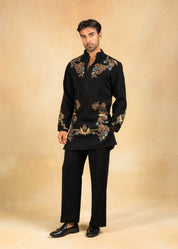 embroidered kurta set with wide trousers