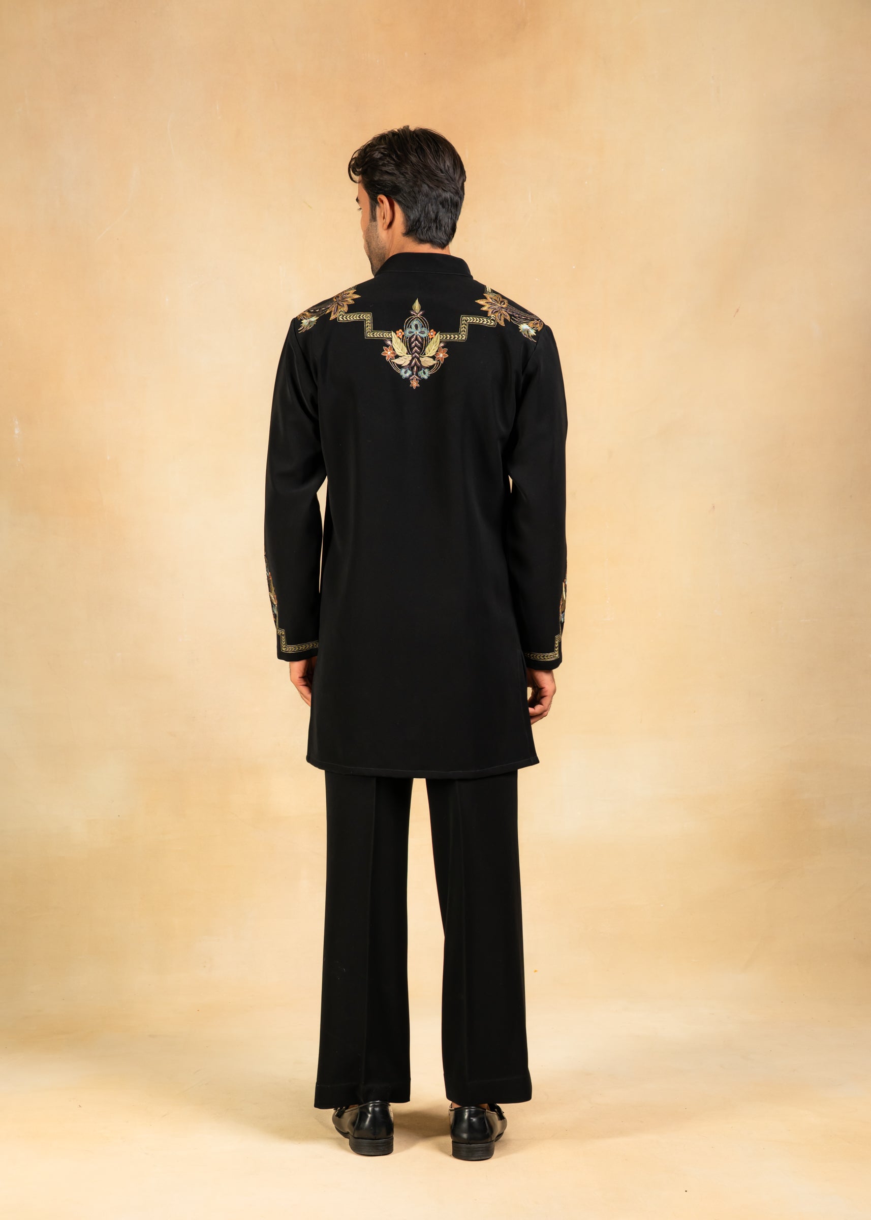 embroidered kurta set with wide trousers