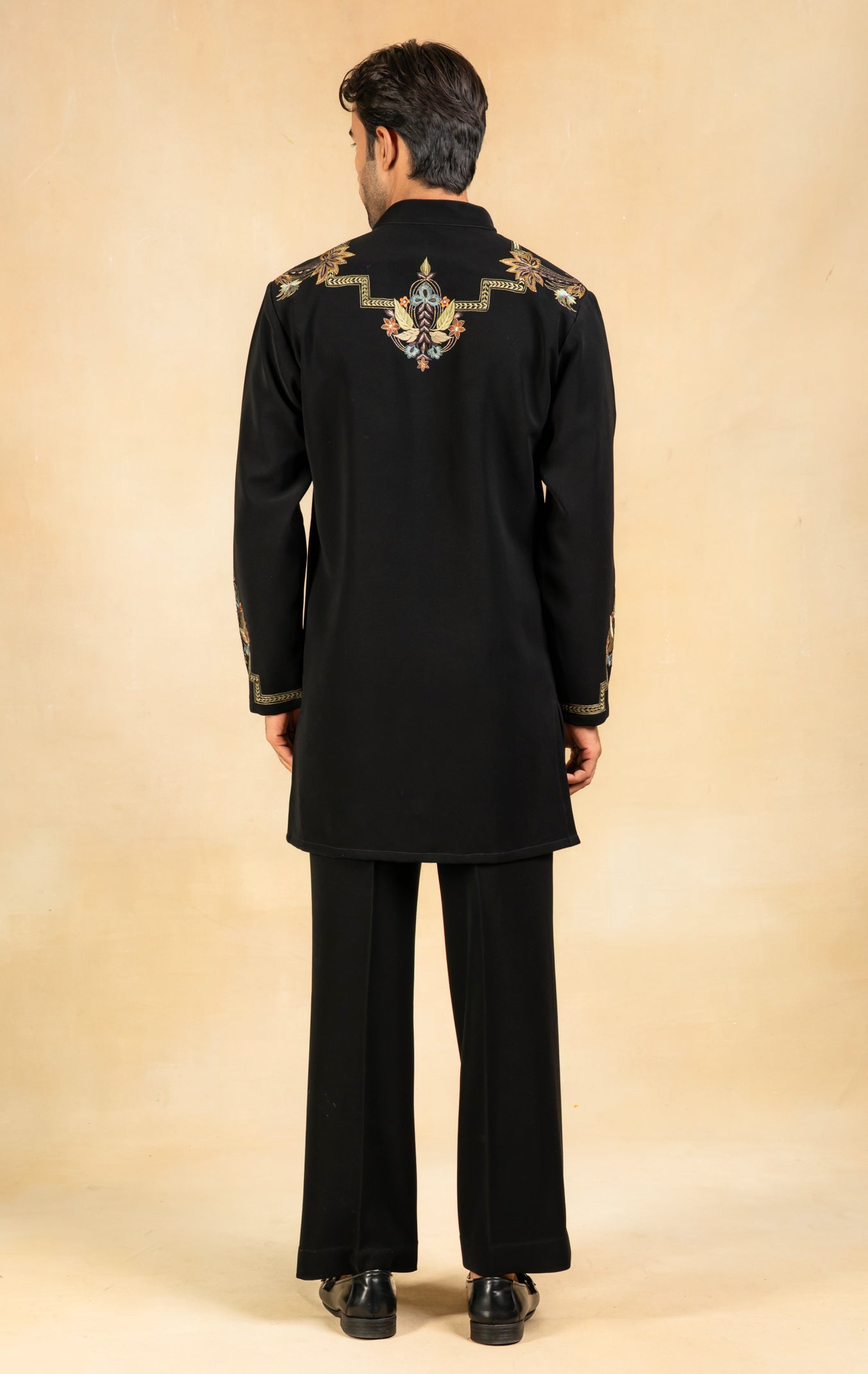 embroidered kurta set with wide trousers
