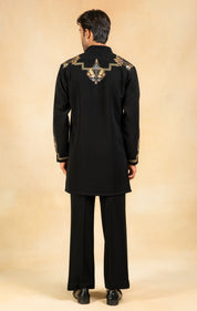 embroidered kurta set with wide trousers