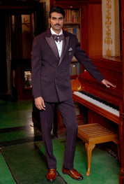 wine double breasted suit