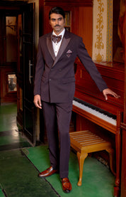 wine double breasted suit