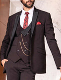 Designer wine double breasted Suit