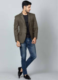 Olive Green Suede Blazer