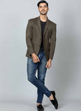 Olive Green Suede Blazer
