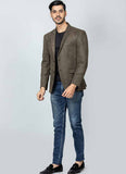 Olive Green Suede Blazer