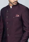 Anghrakha style Wine Bandhgala suit