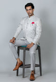 Designer Off-white bandhgala suit