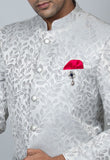 Designer Off-white bandhgala suit