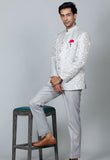 Designer Off-white bandhgala suit